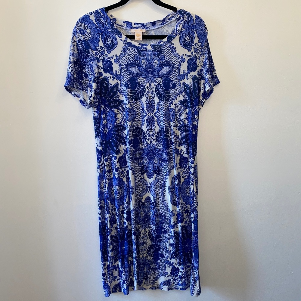 Klozlyne Blue and White Dress